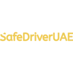 SafeDriver UAE logo in gold lettering on a white background.
